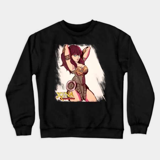 Xena Princess Warrior Crewneck Sweatshirt by rafafloresart